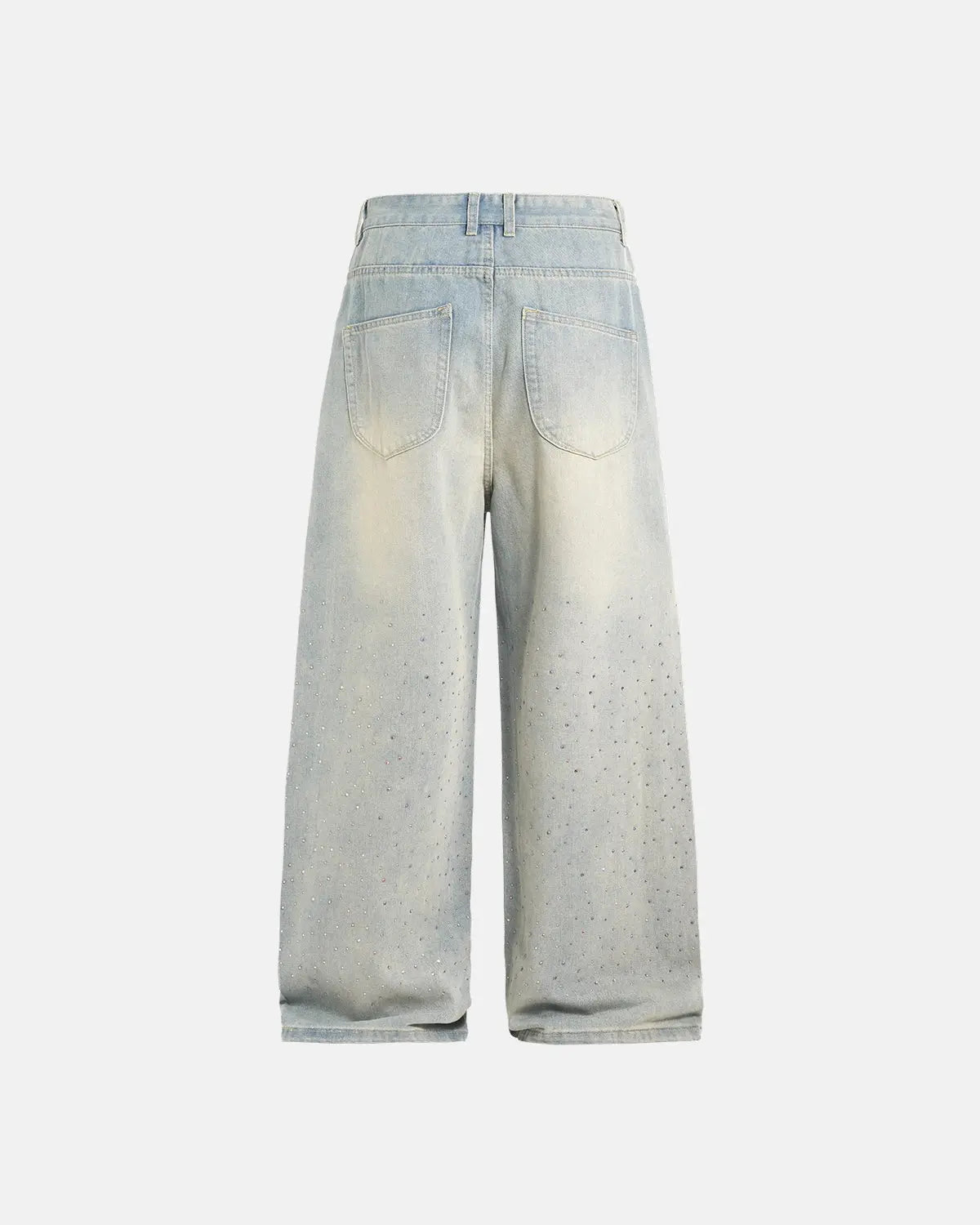 Washed Rhinestone Baggy Jeans | Flation Streetwear
