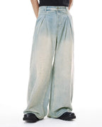 Washed Rhinestone Baggy Jeans | Flation Streetwear