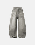 Flation Washed Barrel Baggy Jeans