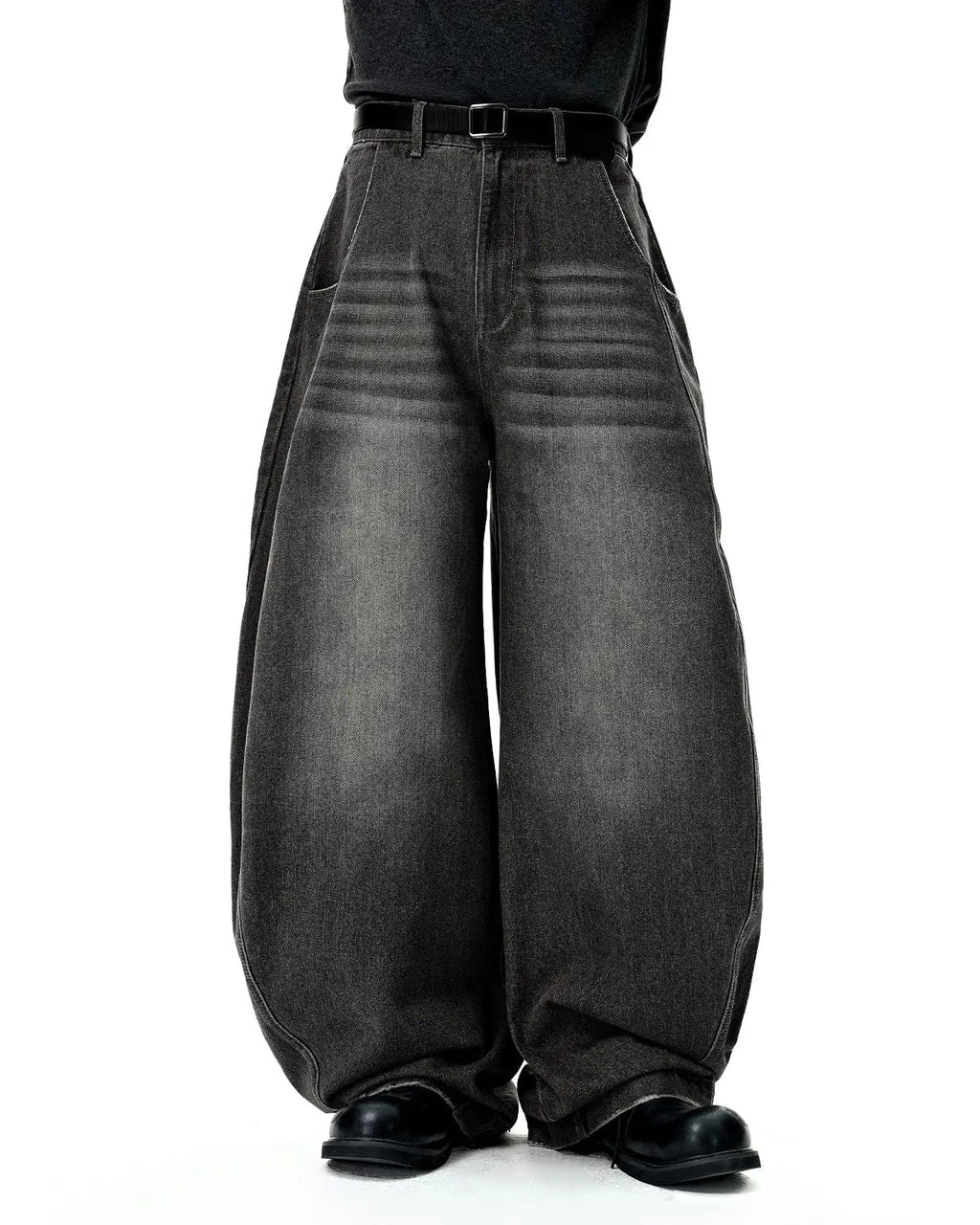 Flation Washed Barrel Baggy Jeans