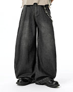Flation Washed Barrel Baggy Jeans