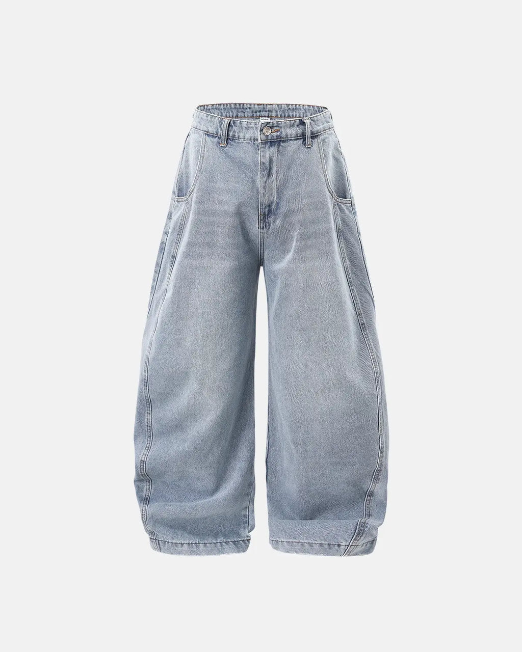 Flation Washed Barrel Baggy Jeans