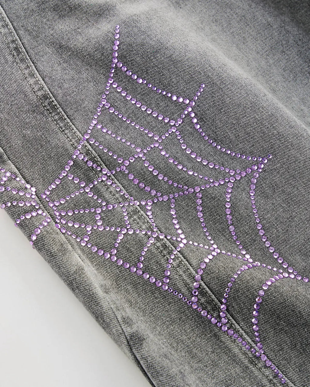 Spider Graphic Rhinestone Barrel Jeans | Flation Streetewear
