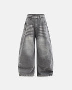 Star Graphic Rhinestone Barrel Baggy Jeans | Flation Streetewear