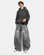 Star Graphic Rhinestone Barrel Baggy Jeans | Flation Streetewear