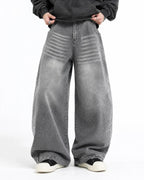 Star Graphic Rhinestone Barrel Baggy Jeans | Flation Streetewear