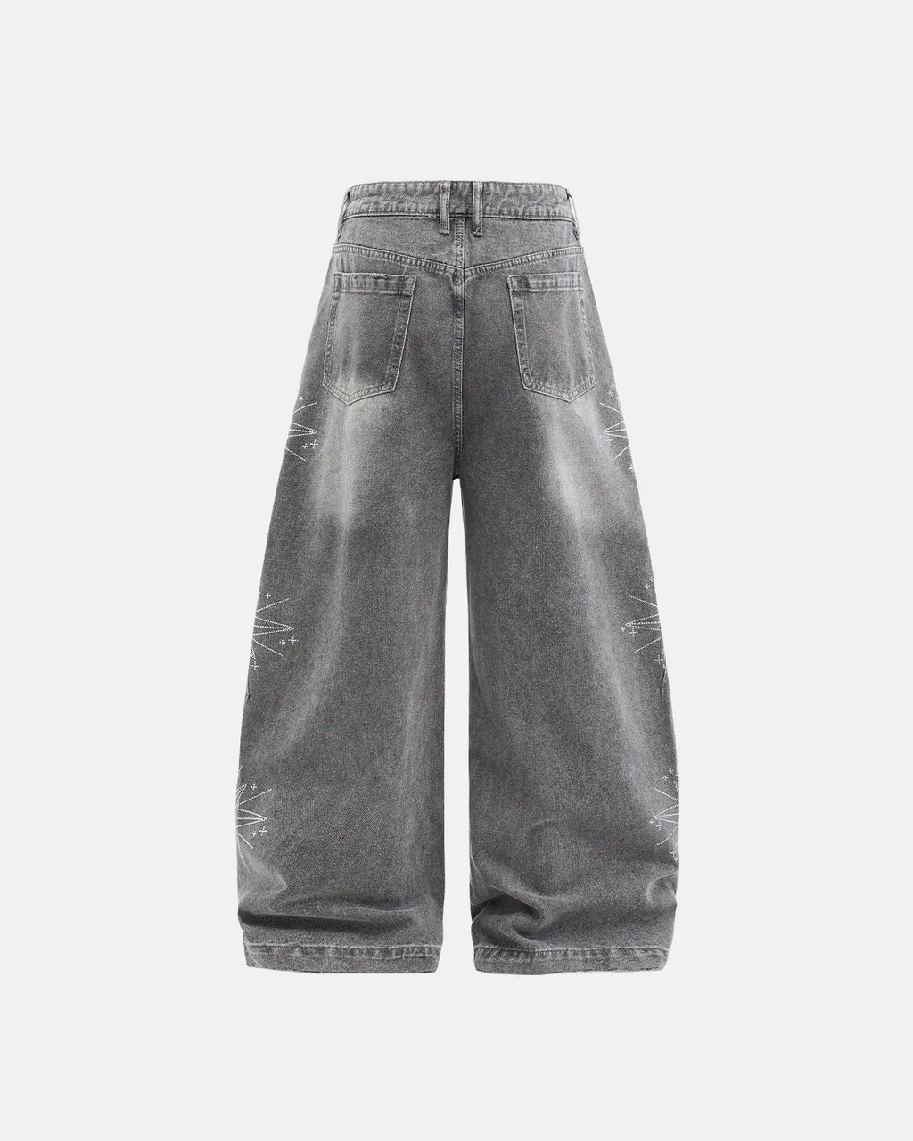 Star Graphic Rhinestone Barrel Baggy Jeans | Flation Streetewear