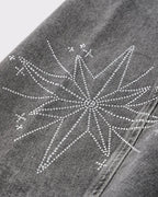Star Graphic Rhinestone Barrel Baggy Jeans | Flation Streetewear