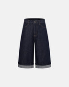 Cinch Back Baggy Denim Jorts | Flation Streetwear