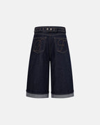Cinch Back Baggy Denim Jorts | Flation Streetwear