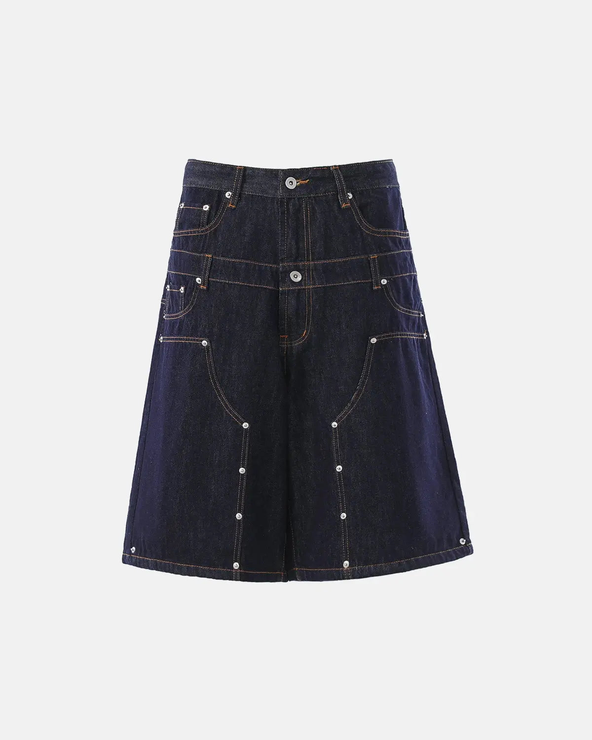 Double Waist Rivet Baggy Jorts | Flation  Streetwear