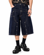 Double Waist Rivet Baggy Jorts | Flation  Streetwear