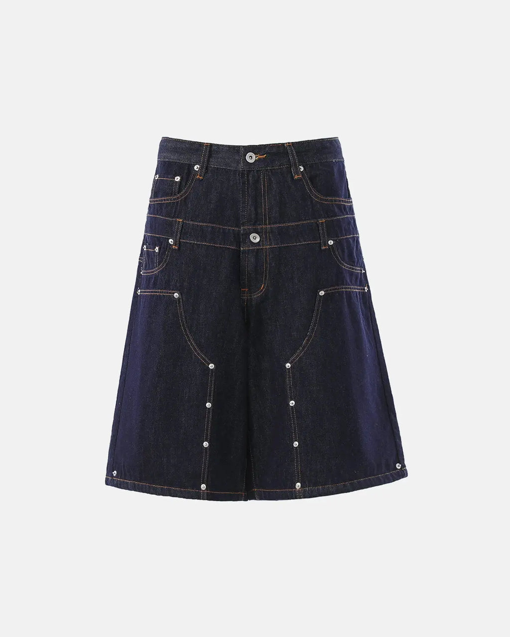 Double Waist Rivet Baggy Jorts | Flation  Streetwear