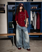 Asymmetric Buckle Denim Overalls Jeans | Flation Streetwear