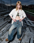 Asymmetric Buckle Denim Overalls Jeans | Flation Streetwear