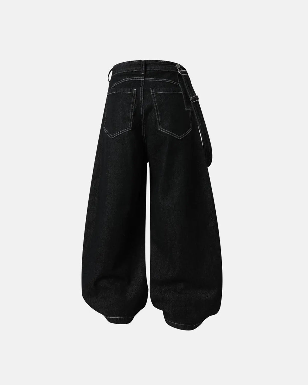 Asymmetric Buckle Denim Overalls Jeans | Flation Streetwear
