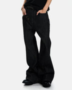 Asymmetric Buttons Bootcut Jeans | Flation Streetwear