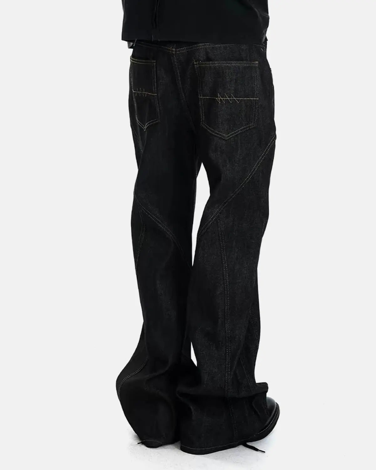 Asymmetric Buttons Bootcut Jeans | Flation Streetwear