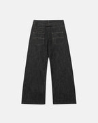 Cinch Back Raw Wide Leg Baggy Jeans | Flation Streetwear