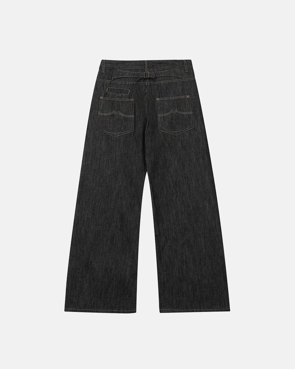 Cinch Back Raw Wide Leg Baggy Jeans | Flation Streetwear