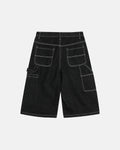 Contrast Stitching Raw Cargo Jorts | Flation Streetwear