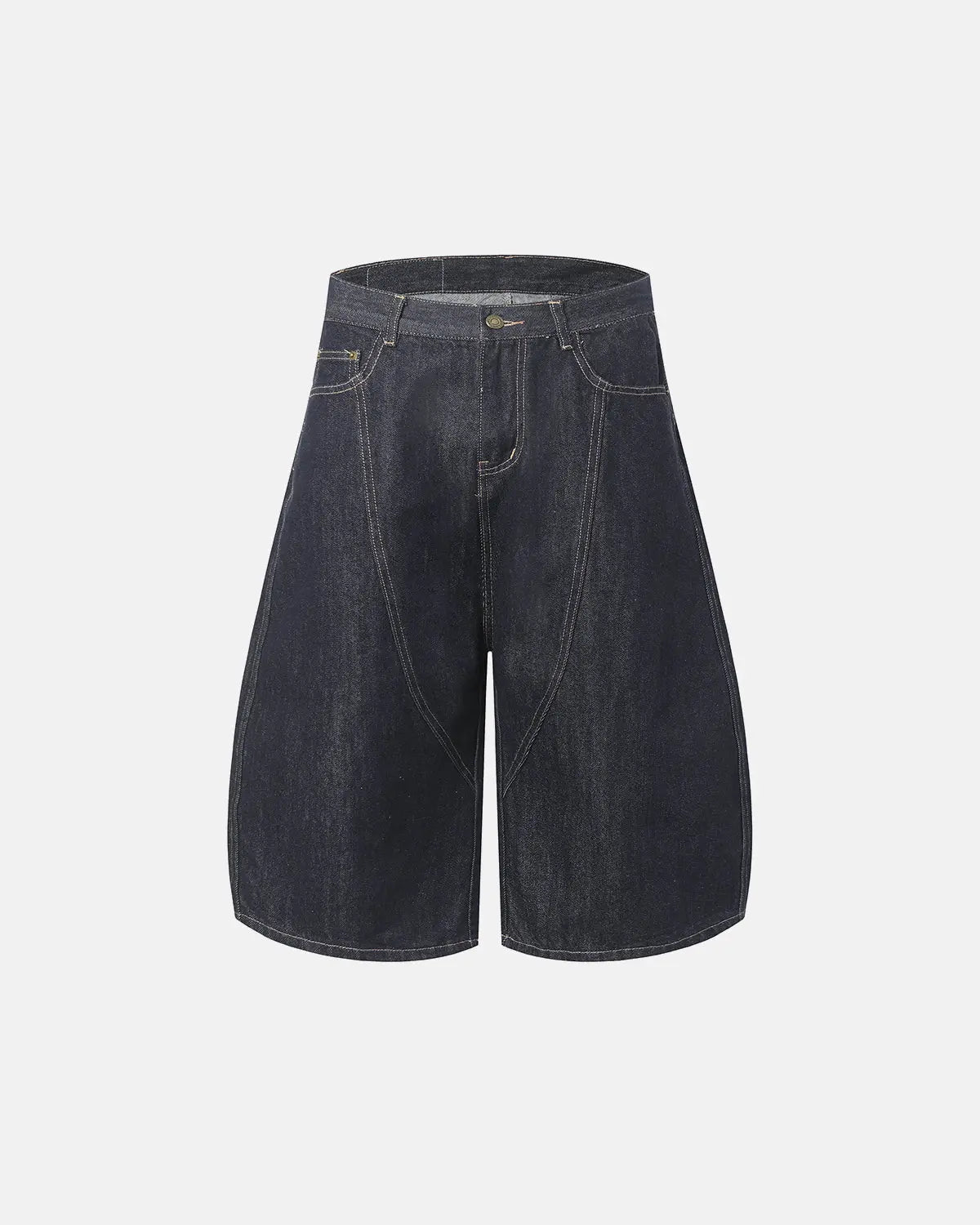 Deconstructed Scimitar Denim Longline Jorts | Flation Streetwear