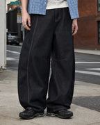 Flation Raw Color Barrel Baggy Jeans