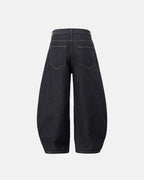 Flation Raw Color Barrel Baggy Jeans