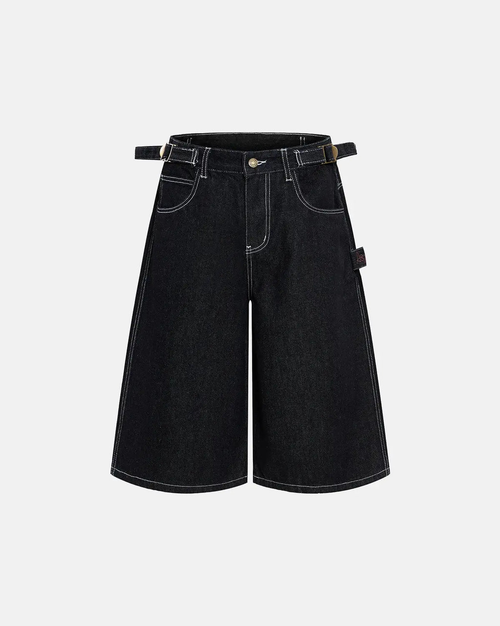 Raw Denim Baggy Jorts with Adjustable Tabs | Flation Streetwear