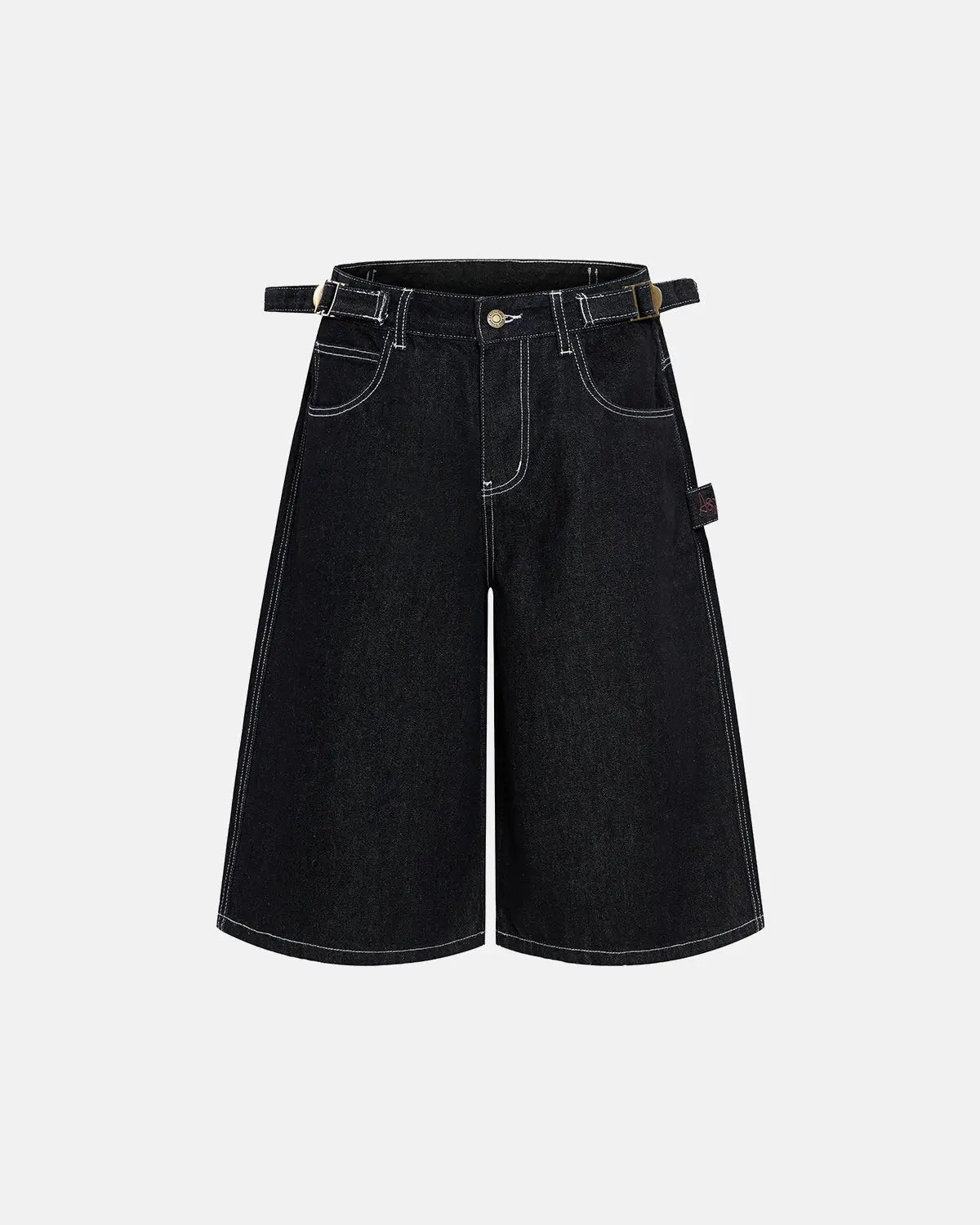 Raw Denim Baggy Jorts with Adjustable Tabs | Flation Streetwear