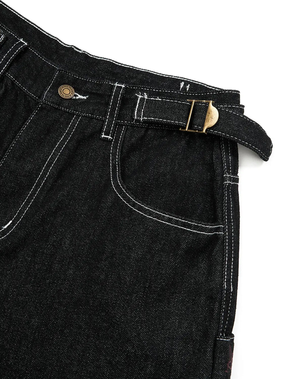 Raw Denim Baggy Jorts with Adjustable Tabs | Flation Streetwear