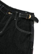Raw Denim Baggy Jorts with Adjustable Tabs | Flation Streetwear