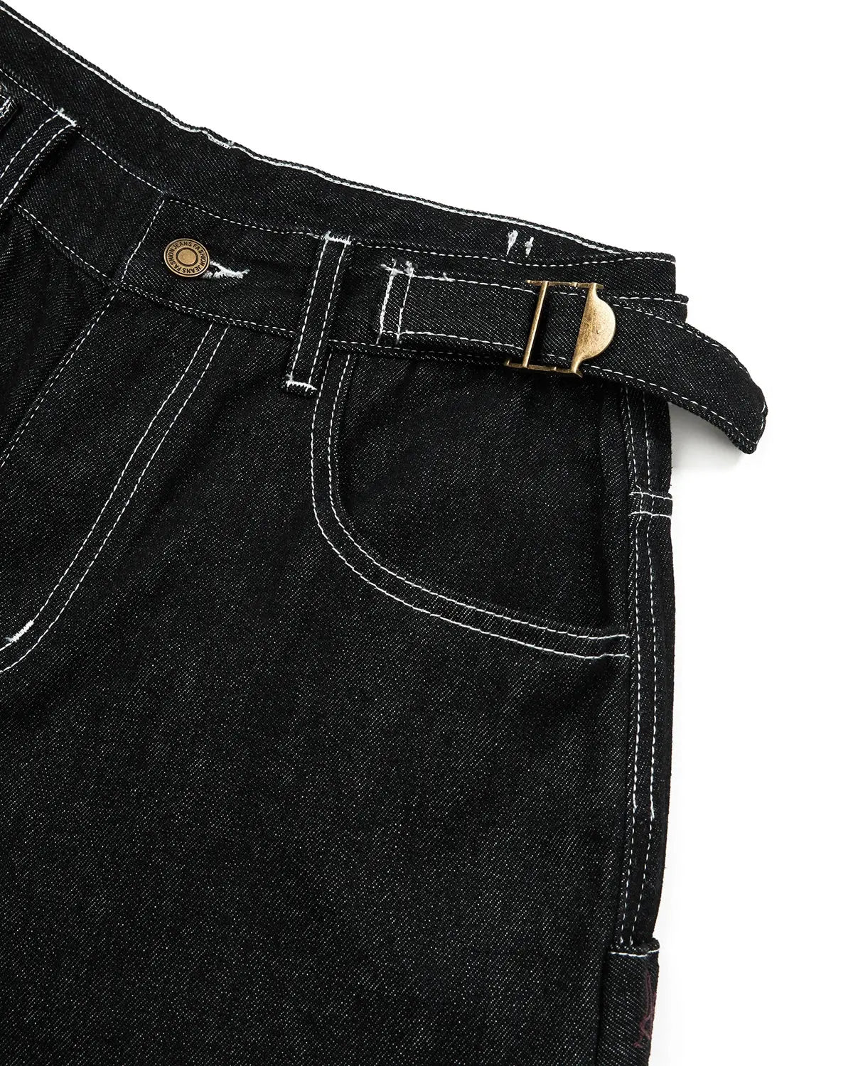 Raw Denim Baggy Jorts with Adjustable Tabs | Flation Streetwear