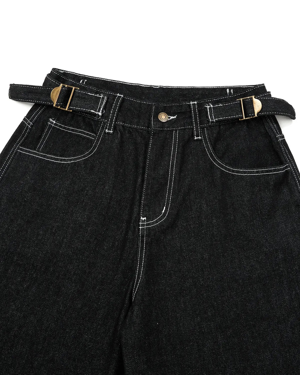 Raw Denim Baggy Jorts with Adjustable Tabs | Flation Streetwear
