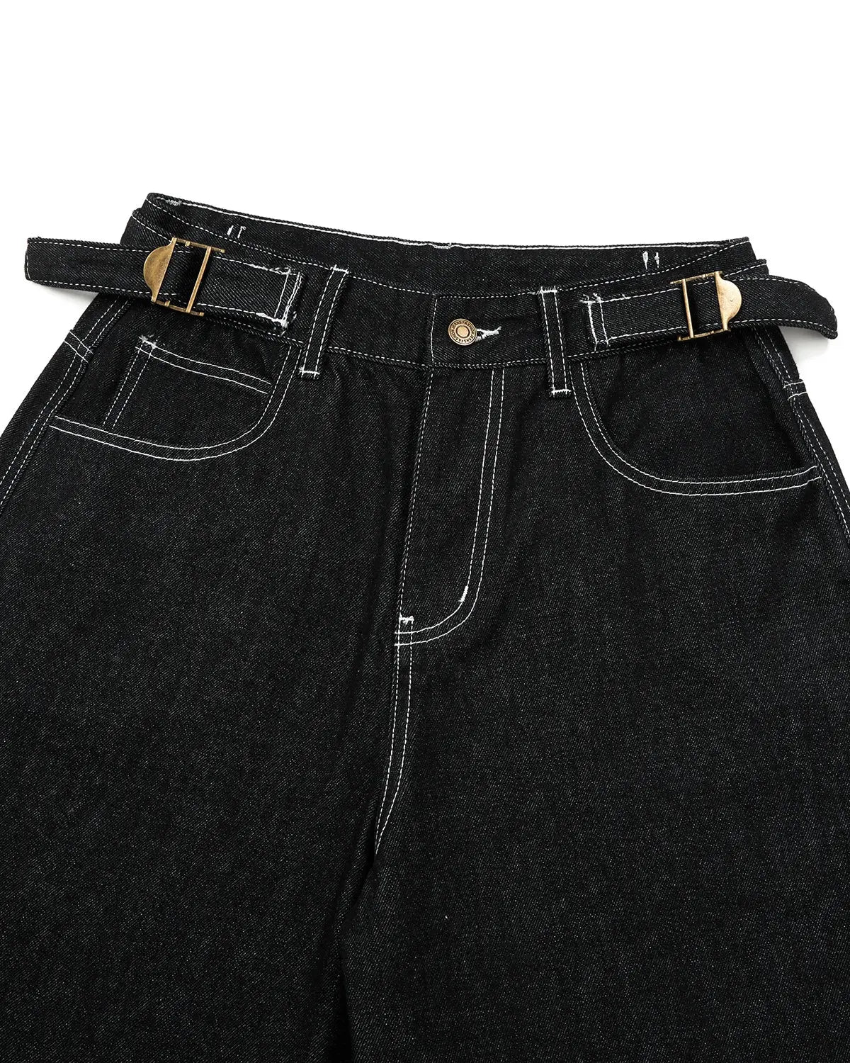 Raw Denim Baggy Jorts with Adjustable Tabs | Flation Streetwear