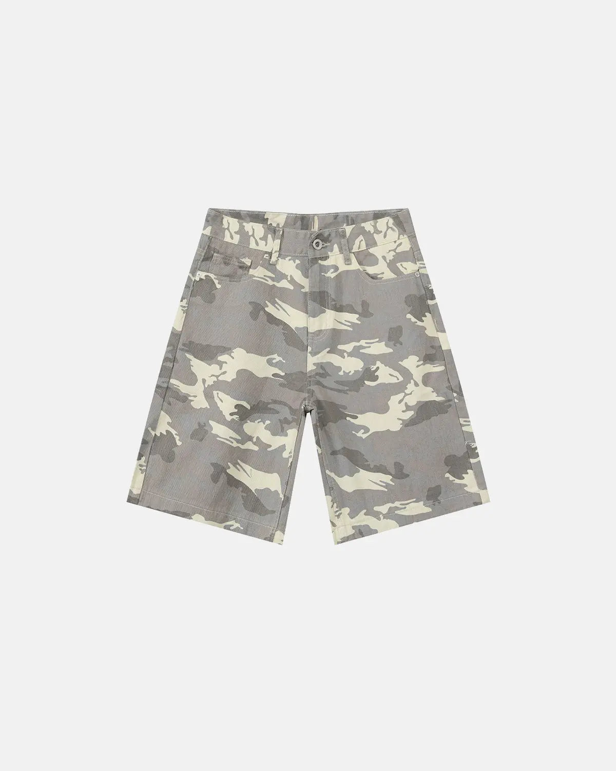 Washed Knee-Length Denim Jorts | Flation Streetwear