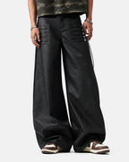 Black Graphic Wide Leg Pants | Flation Streetwear