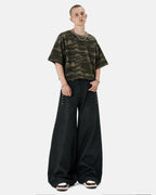 Black Graphic Wide Leg Pants | Flation Streetwear