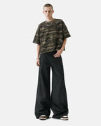 Black Graphic Wide Leg Pants | Flation Streetwear
