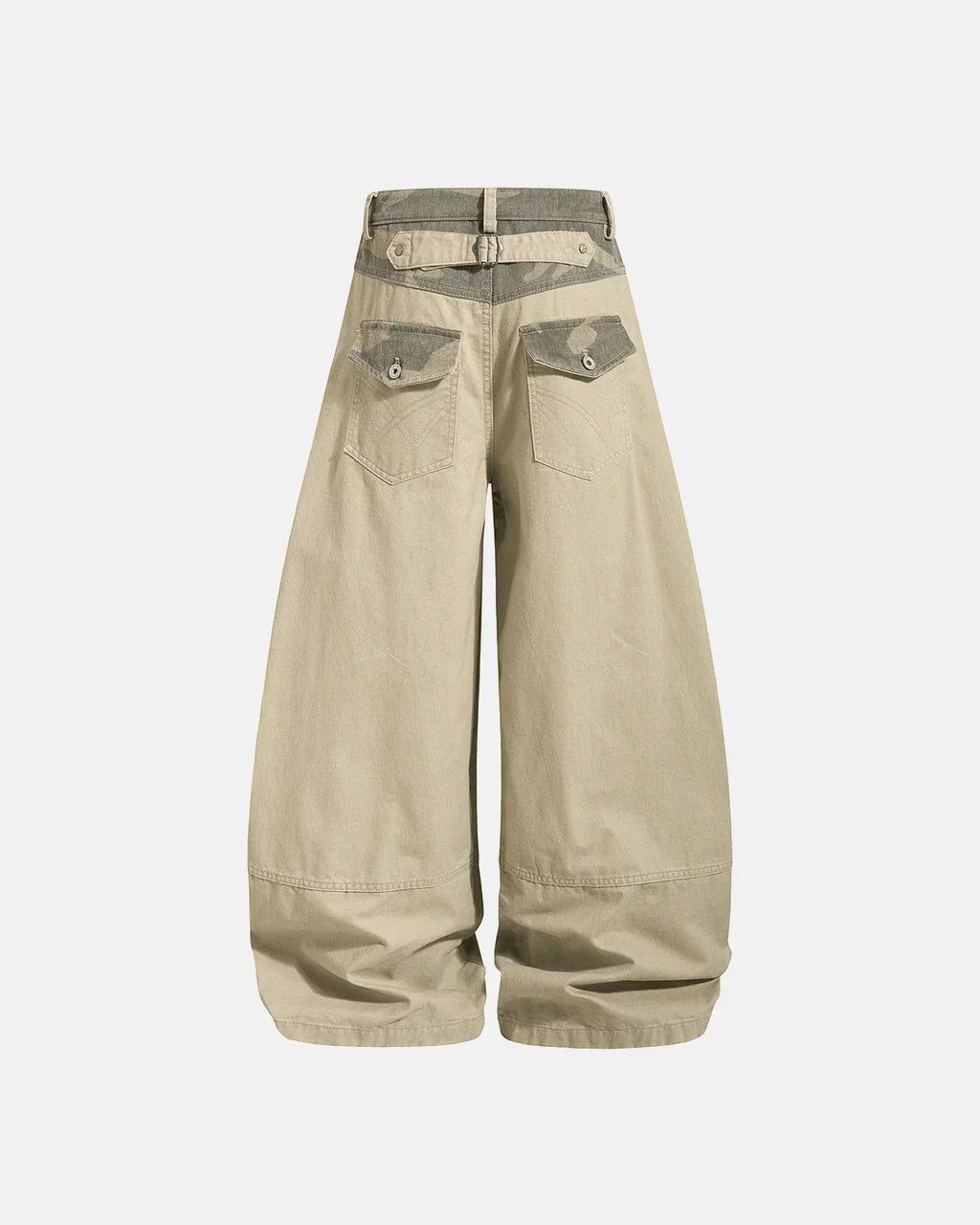 Camo Patchwork Barrel Pants | Flation Streetwear