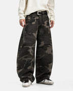 Studded Camo Barrel Jeans | Flation Streetwear