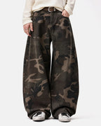 Studded Camo Barrel Jeans | Flation Streetwear
