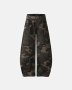 Studded Camo Barrel Jeans | Flation Streetwear