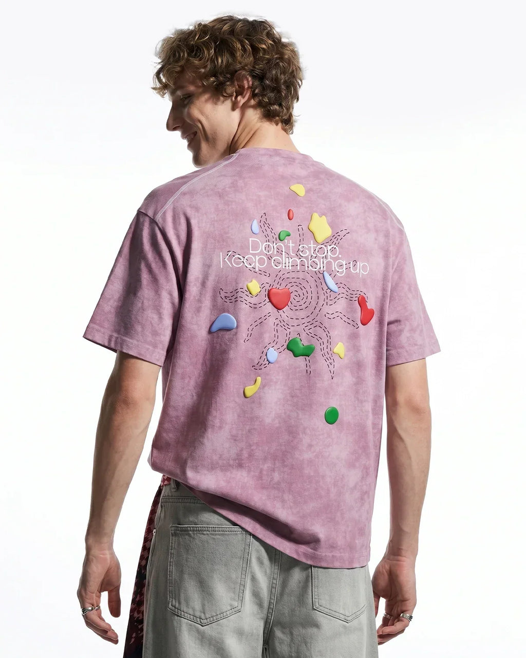 Climbing Graphic Puff Print T-Shirt | Flation Streetwear