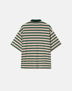 Asymmetric Polo Collar Striped T-Shirt | Flation Streetwear