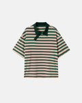 Asymmetric Polo Collar Striped T-Shirt | Flation Streetwear