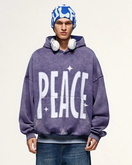 " Peace" Acid Washed Hoodies | Flation Streetwear