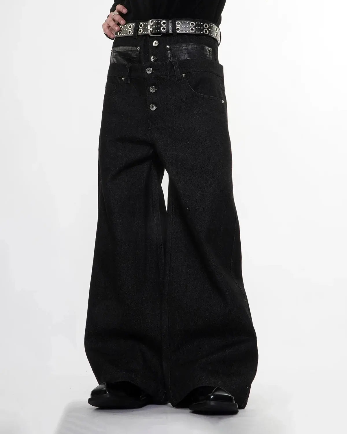 Double Wasit Raw Super Baggy Jeans | Flation Streetwear