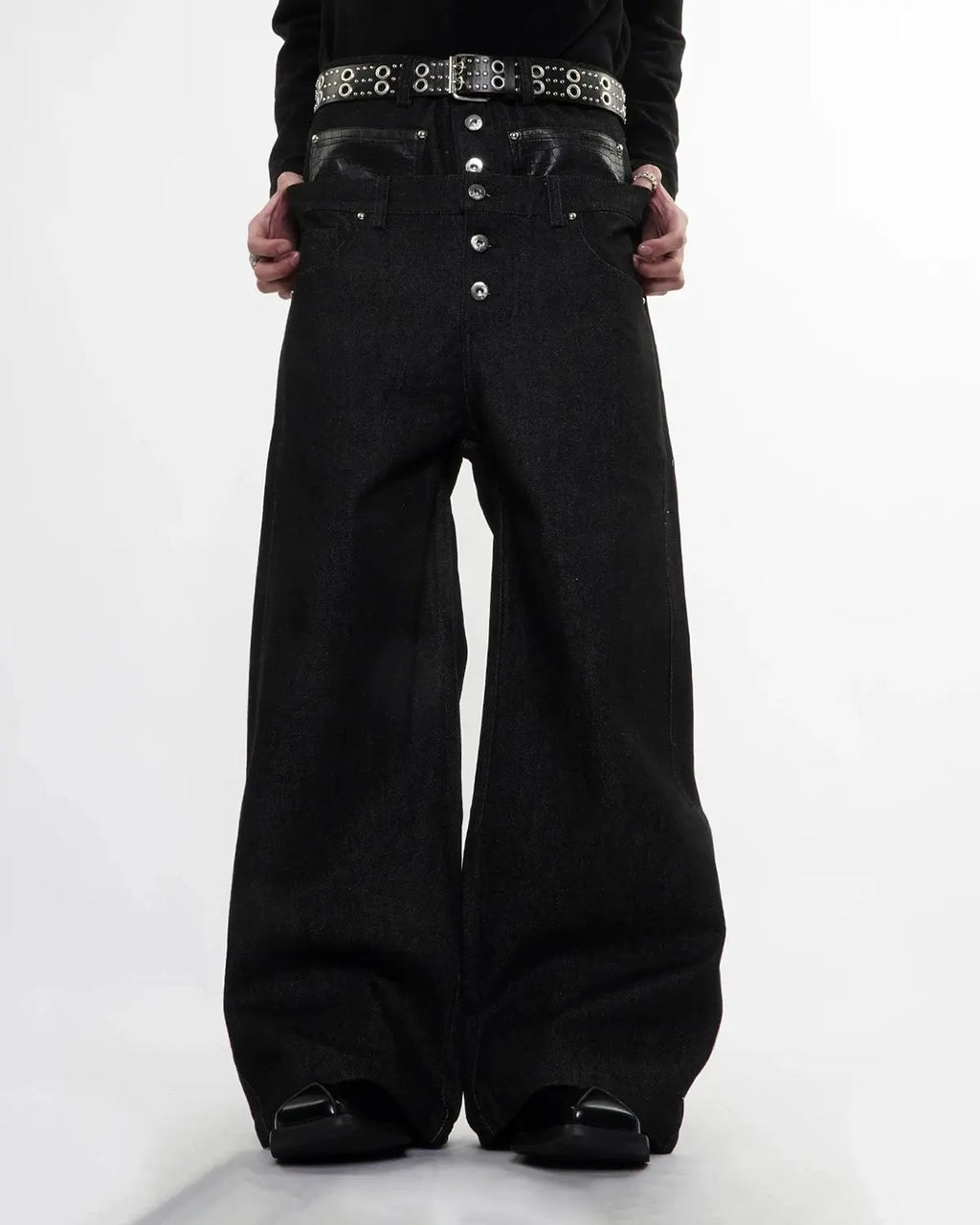 Double Wasit Raw Super Baggy Jeans | Flation Streetwear