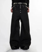 Double Wasit Raw Super Baggy Jeans | Flation Streetwear